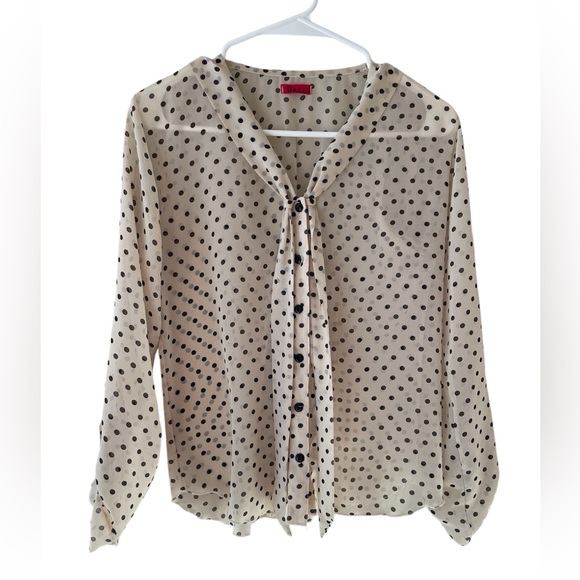 Ducci Polca Dot Sheer 3/4 sleeve Blouse - Picture 3 of 7